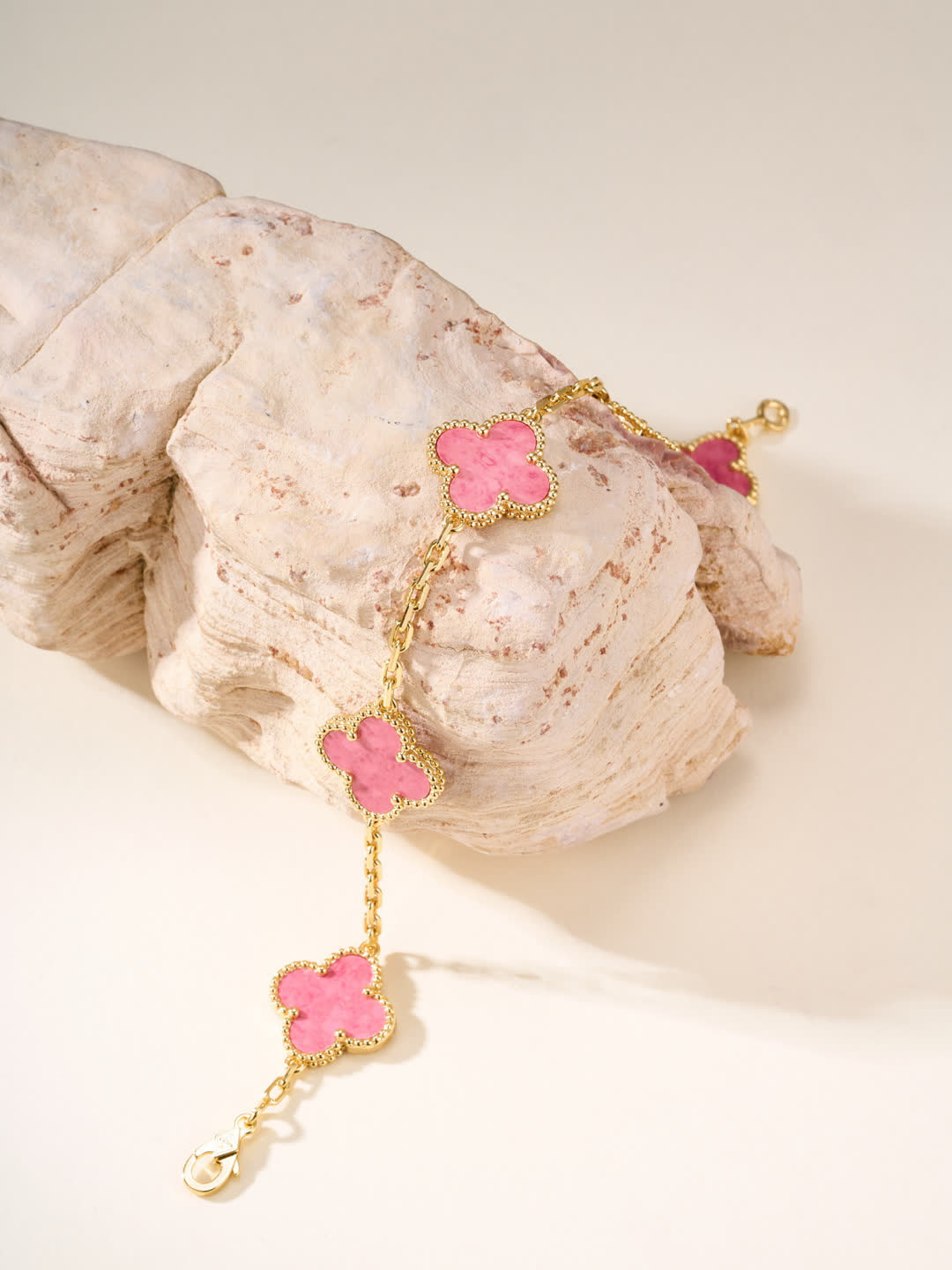 Van Cleef & Arpels Alhambra Pink Enamel Bracelet